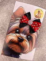 Бант ручної роботи на шпильці «крокодил» для домашніх тварин, серия МІКІМАУС