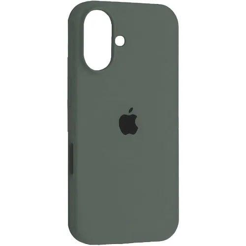Силіконовий чохол iPhone 16 матове покриття накладний чохол мікрофібра Оливковий
