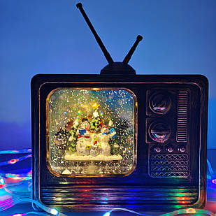 Новорічний музичний світильник зі снігом Water Lantern Телевізор ОО-972 ретро-нічник з ефектом снігу