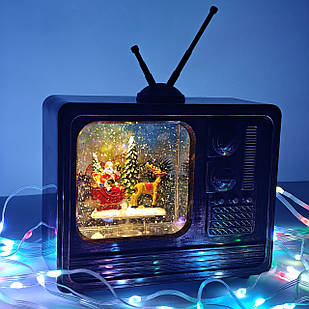 Новорічний музичний світильник зі снігом Water Lantern Телевізор OO-973 ретро-нічник з ефектом снігу