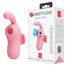 Мінівібратор на палець з 10 режимами вібрації і 10 режимами постукування Pretty Love Magic Fairy Stimulator Pink — магія оргазму ✨