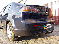 Фаркоп Mitsubishi Lancer X 2012-2017 (Мітсубісі Лансер 10) без підрізу бампера, фото 4