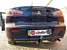 Фаркоп Mitsubishi Lancer X 2012-2017 (Мітсубісі Лансер 10) без підрізу бампера, фото 5