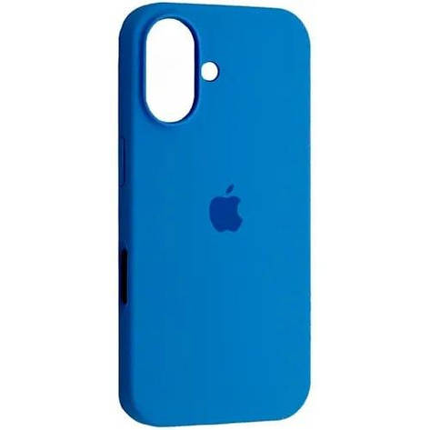 Силіконовий чохол iPhone 16 матове покриття накладний чохол мікрофібра Синій, фото 1