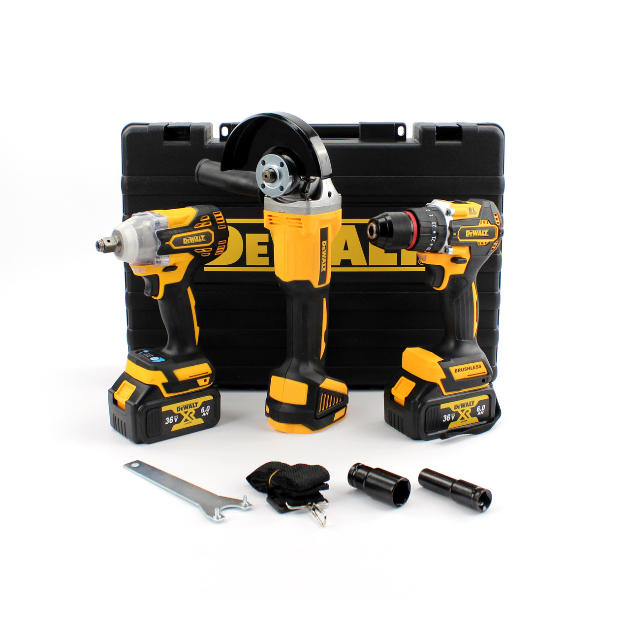 Набір 3в1 АКБ DeWalt 36V (Шуруповерт DCD996 + УШМ DCG409 + Гайковерт DCF922) Набір 3в1 Деволт