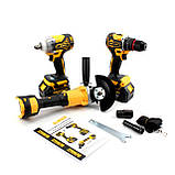 Набір 3в1 АКБ DeWalt 36V (Шуруповерт DCD996 + УШМ DCG409 + Гайковерт DCF922) Набір 3в1 Деволт, фото 8