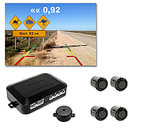 Відеопарктронік Terra P600, 4 датчики, відео парктронік під аналогову та цифрову AHD камеру заднього виду
