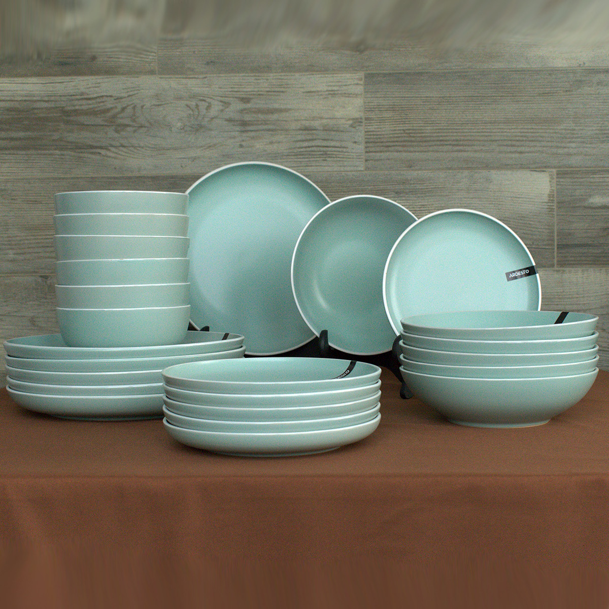 Набір тарілок Ardesto Cremona Pastel blue 24 предмети