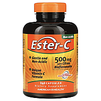 American Health, Ester-C із цитрусовими біофлавоноїдами, 500 мг, 240 капсул