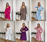 Біла однотонна сукня сукня з імітацією заходу, фото 8