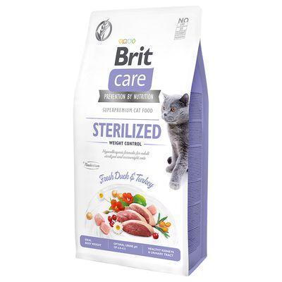 Brit Care Cat Sterilized Weight 7 кг корм для стерелізованих кішок із зайвою вагою качка та індичка