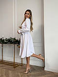 Біла однотонна сукня сукня з імітацією заходу, фото 7