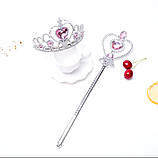 Набір аксесуарів для дівчинки принцеси - паличка, корона-діадема рожевий, фото 2
