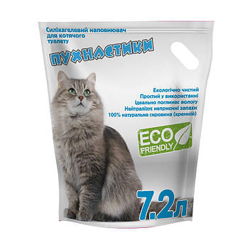 Силікагелевий наповнювач для котячого туалету Пухнастики 3,6 л