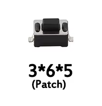 Кнопка тактова 3x6x5мм (Patch) чорна