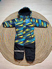 Комбінезон зимовий цільний дитячий теплий на флісі 98 розмір з капюшоном термокомбінезон Lassye, фото 2