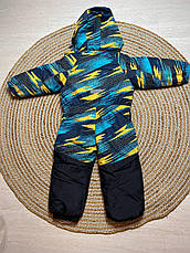 Комбінезон зимовий цільний дитячий теплий на флісі 98 розмір з капюшоном термокомбінезон Lassye, фото 3