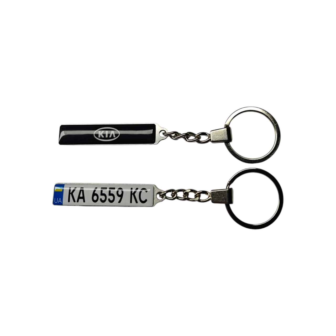 Брелок номер (двосторонній) KIA, брелок автомобільний з логотипом КІА, фото 1