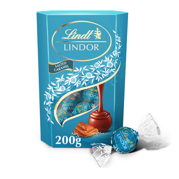 Цукерки Lindt Lindor Salted Caramel з молочного шоколаду та карамельною начинкою, 200г