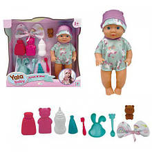 KMYL2425J-D Пупс 29 см, п'єта-пітабель, пляшечка, флакони, посуд, зубна щітка, у коробці