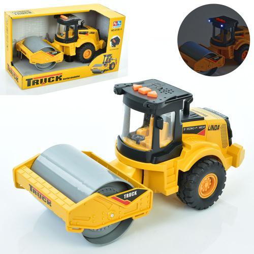 KM8135-1 Будівельна техніка інерційна, каток, 25 см, звук, світло, рухомі деталі, батарейки-таблетки, у