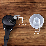 Насадки силіконові 4.5 мм амбушюри для вакуумних навушників та гарнітур 3 пари розмір S/M/L чорні, фото 3