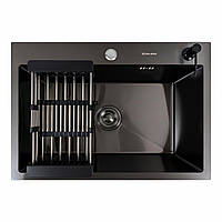 Кухонна мийка Valeso Handmade 70х50 PVD чорна 3.0/0.8 7050