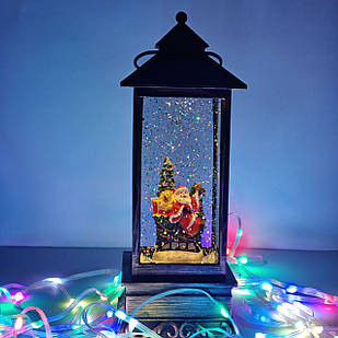 Новорічний музичний світильник зі снігом Water Lantern Вежа 30 см ОО-90 ретро-нічник з ефектом снігу