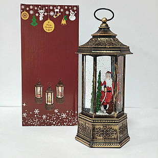Новорічний музичний світильник зі снігом Water Lantern Замок 30 см ОО-91 ретро ліхтар з ефектом снігу