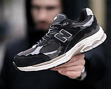 Зимові Чоловічі Кросівки New Balance 2002R Gore-Tex Black White / Нью Беланс 2002Р Гор Текс Чорні з Білим, фото 3