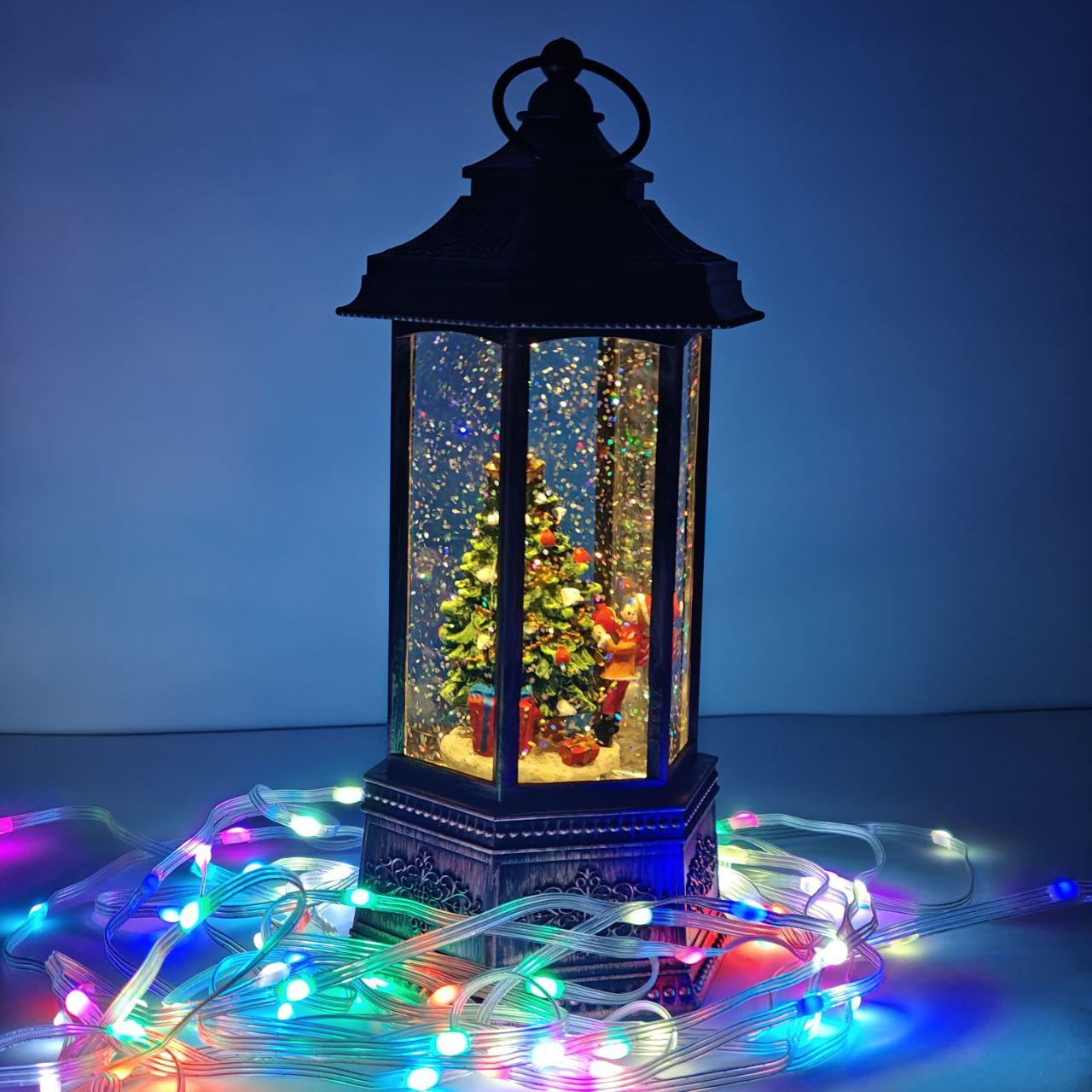 Новорічний музичний світильник зі снігом Water Lantern Міцність 30 см ОО-911 ретро ліхтар з ефектом снігу