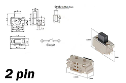 Кнопка 2x4x3.5мм кутового SMD TS-2X4X3.5