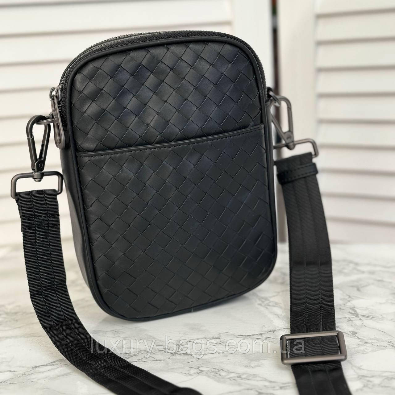 Чоловіча шкіряна маленька сумка Bottega Veneta (люкс якість)
