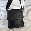 Чоловіча шкіряна сумка Hugo Boss через плече три відділення, фото 8