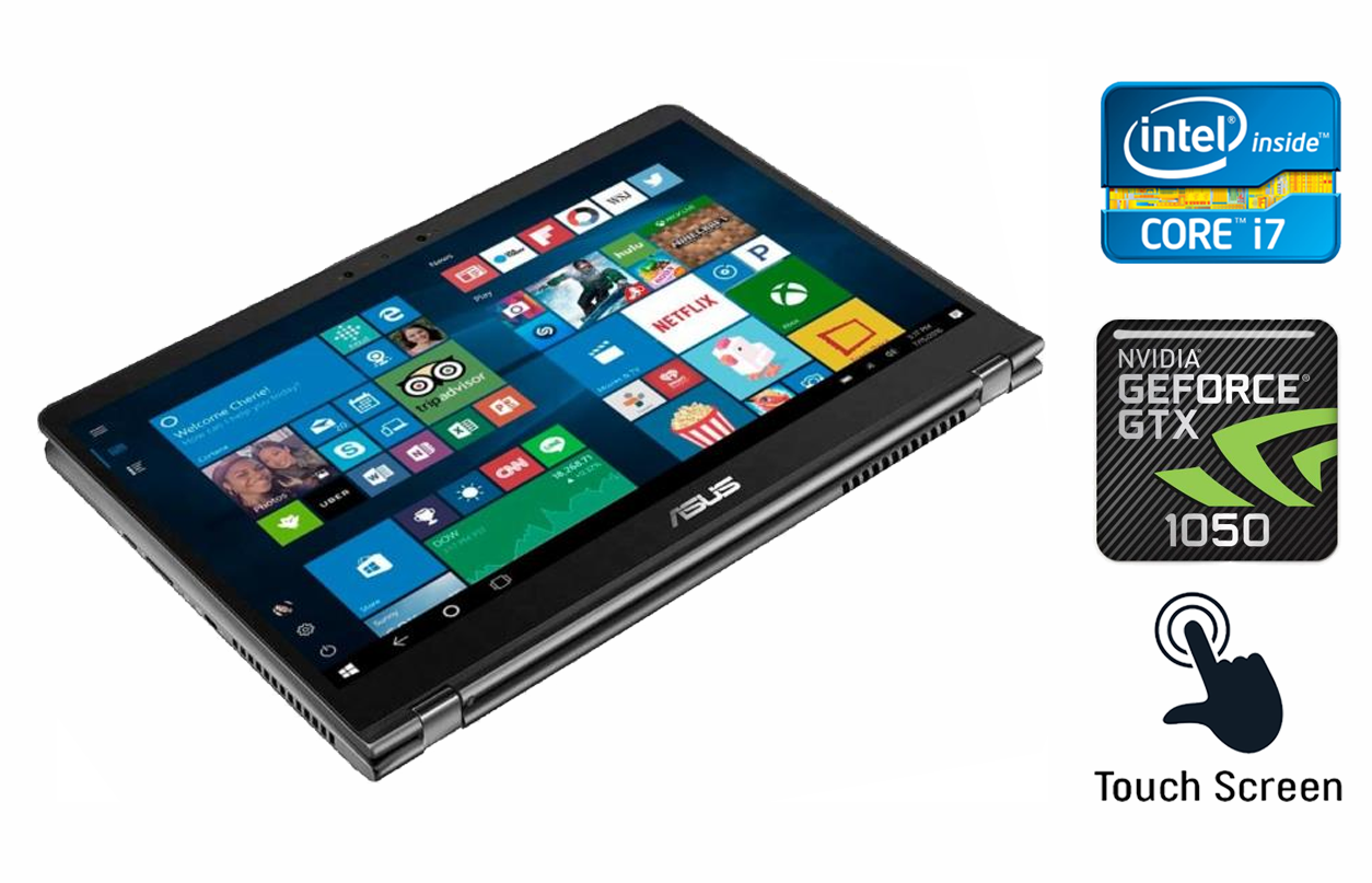 Ноутбук Asus Q535U/ 15.6" 3840x2160 Touch/ i7-8550U/ 16GB RAM/ 256GB SSD+2000GB HDD/ GTX 1050 4GB