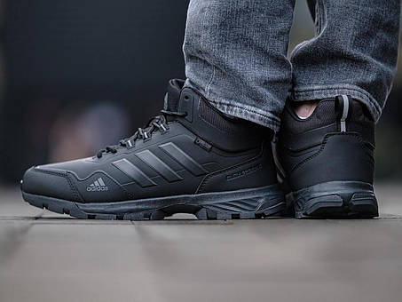 Зимові Чоловічі Кросівки Adidas Сlimaproof Gore-Tex Black Fur / Адідас Клімапруф Гор Текс Чорні (Хутро), фото 1