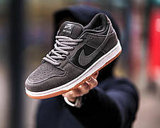 Зимові Чоловічі Кросівки NIke SB Dunk Low Winter Dark Grey / Найк СБ Данк Вінтер Низькі Темно Сірі (Хутро), фото 3