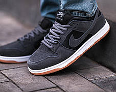 Зимові Чоловічі Кросівки NIke SB Dunk Low Winter Dark Grey / Найк СБ Данк Вінтер Низькі Темно Сірі (Хутро), фото 4