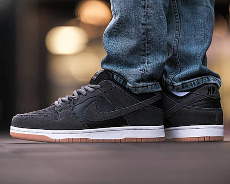 Зимові Чоловічі Кросівки NIke SB Dunk Low Winter Dark Grey / Найк СБ Данк Вінтер Низькі Темно Сірі (Хутро), фото 1