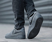 Зимові Чоловічі Кросівки Nike Air Force 1 Low Grey Fur / Найк Аїр Форс Низькі Сірі (Хутро), фото 6