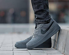 Зимові Чоловічі Кросівки Nike Air Force 1 Low Grey Fur / Найк Аїр Форс Низькі Сірі (Хутро), фото 3