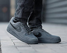 Зимові Чоловічі Кросівки Nike Air Force 1 Low Grey Fur / Найк Аїр Форс Низькі Сірі (Хутро), фото 4