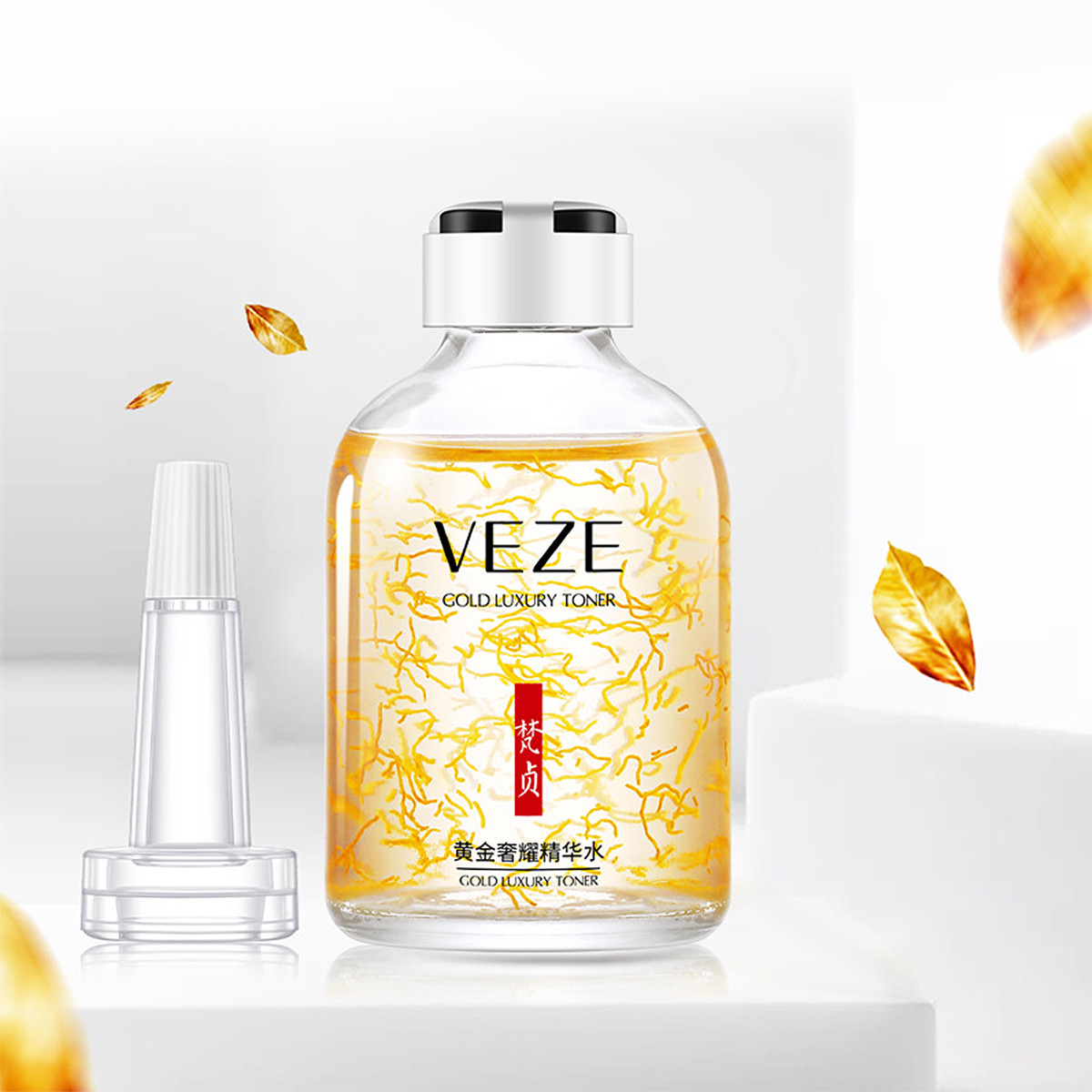 Омолоджувальний тонер із частинками золота та гіалуроновою кислотою VEZE GOLD LUXURY, 50 мл