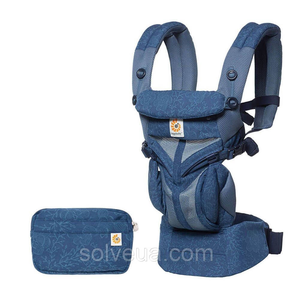 Рюкзак-переноска Ergobaby Omni 360 Baby Carrier All-In-One Cool Air Mesh з народження Blue Blooms solve