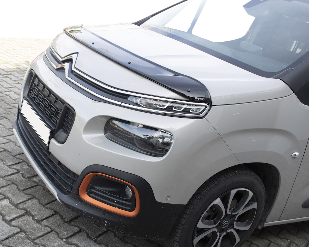 Дефлектор капота (мухобійка) (EuroCap) для авто. Peugeot Partner/Rifter 2019↗ рр.