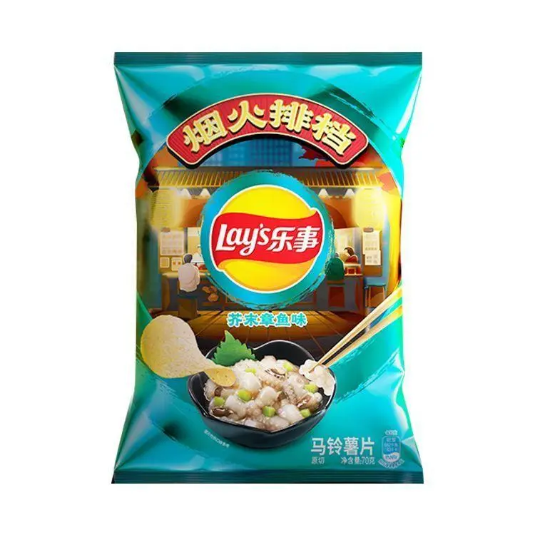 Чіпси Lay's Азія упаковка 70 грам Wasabi Octopus Васабі Восьминіг