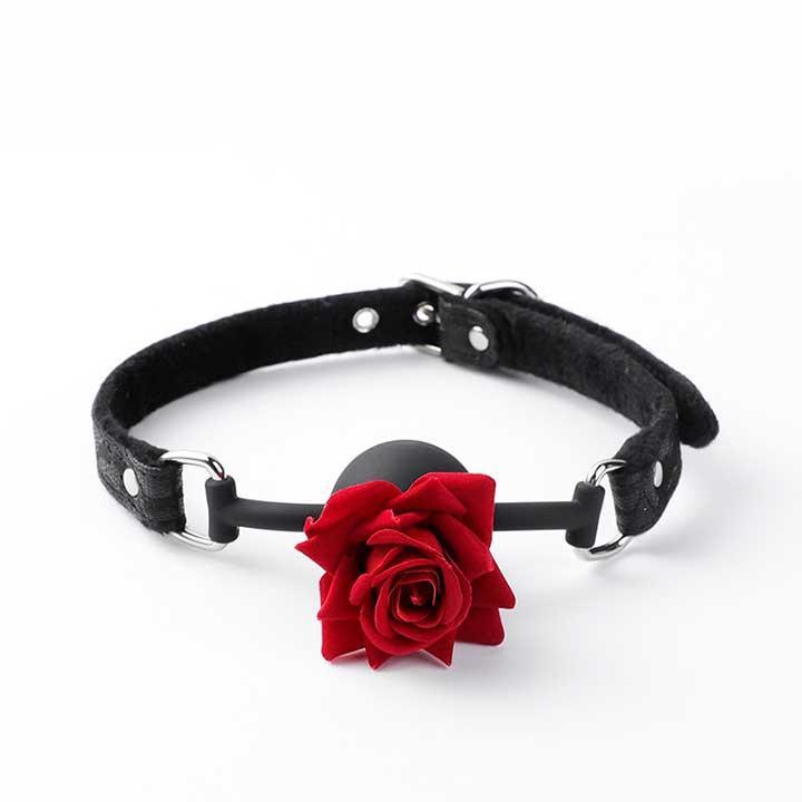 Кляп-куля БДСМ для рольових ігор "Троянда" - Чорний - Садо-мазо, фото 1