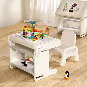 Дитячий столик 7-в-1 для творчості Lumpurini Paoletta. Стіл-трансформер зі стільчиком, мольбертом для дітей від 1 до 8 років