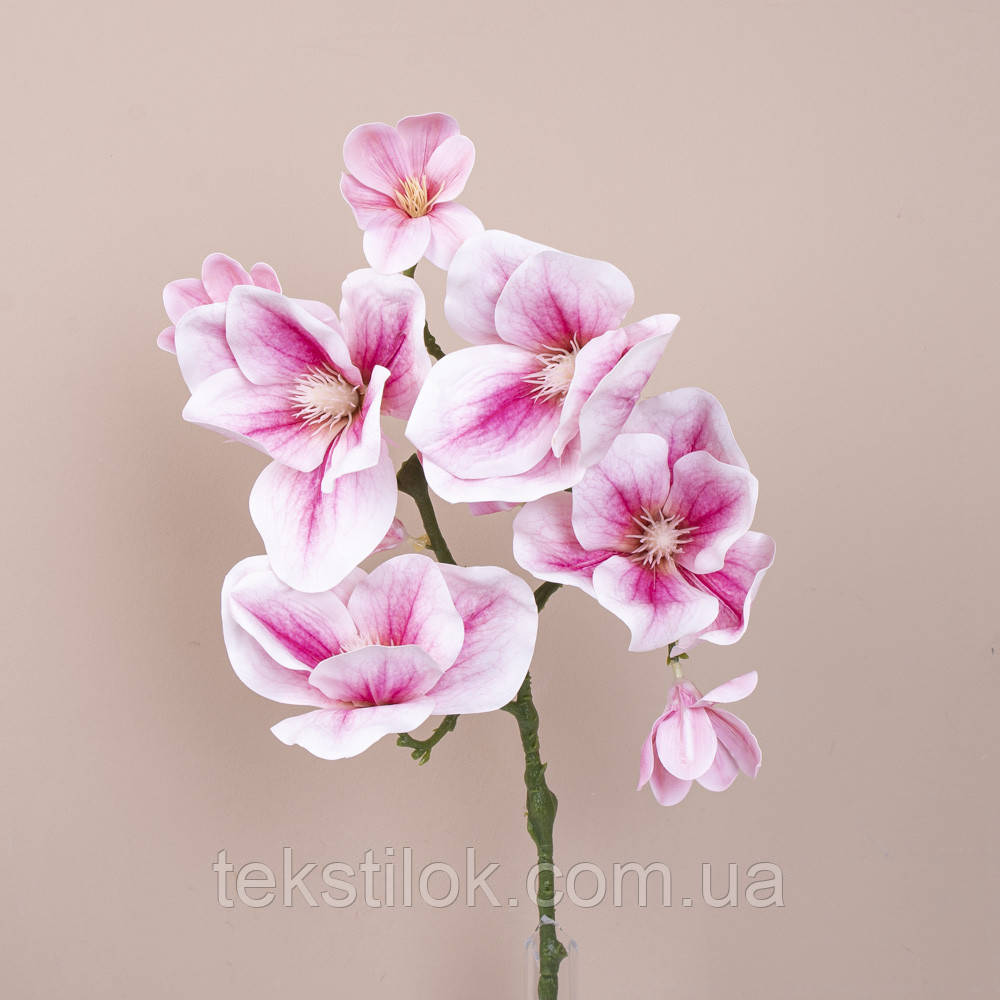 Гілка магнолії рожева латекс — Квіти штучні, фото 1