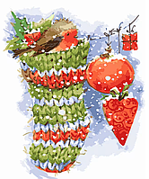 Картина за номерами Новорічна шкарпетка 40х50 см GS1559 (Strateg)